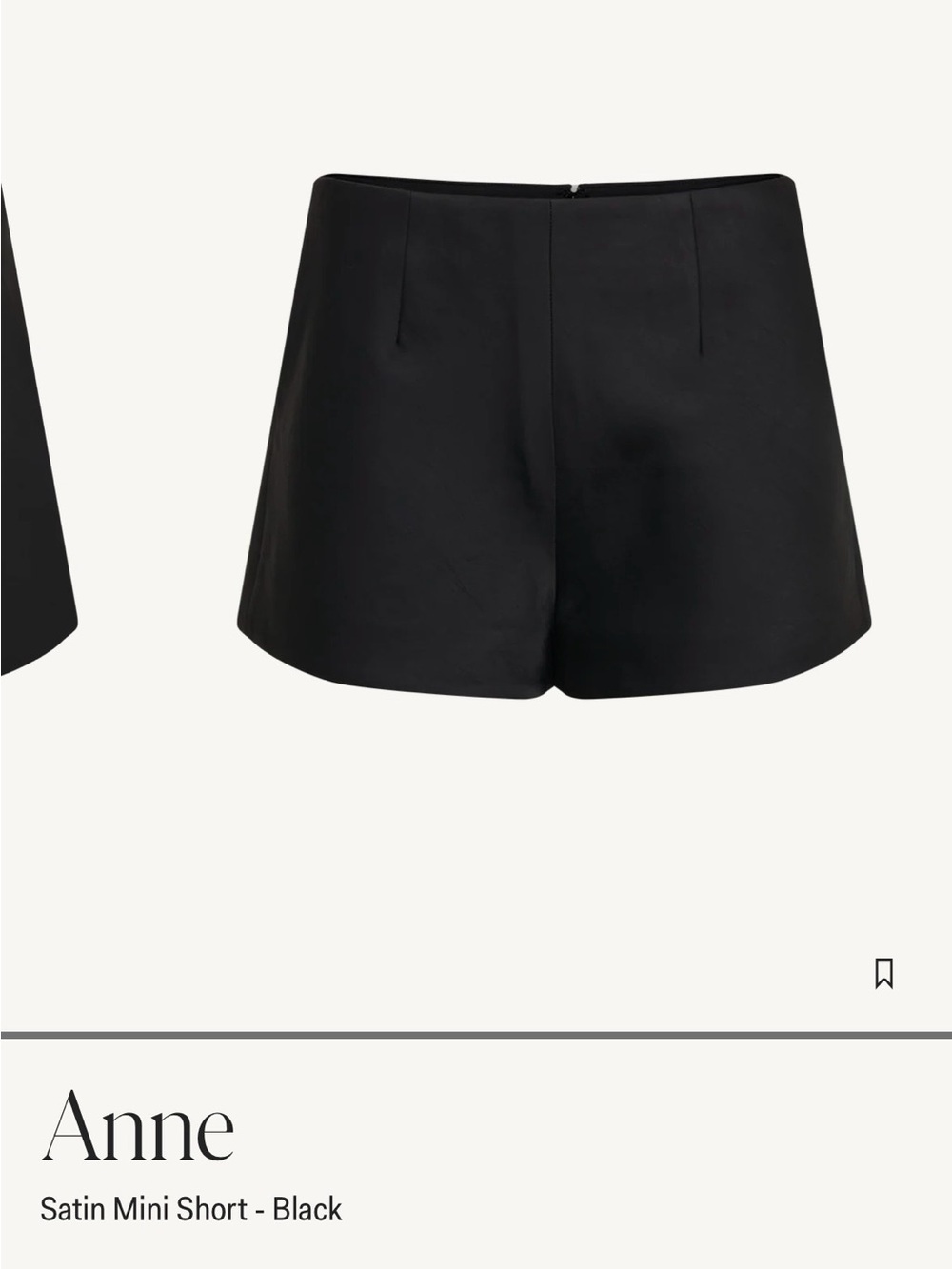 Meshki Black Satin Mini Shorts